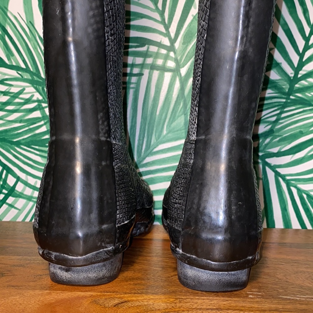 Hunter Boatall Croc Embossed Rubber Wellie Boots Women’s 7 - Picture 9 of 14